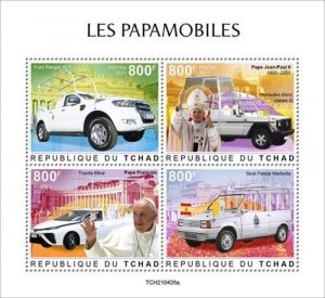 2020/10- CHAD- POPEMOBILES        4V complet set    MNH ** T