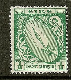 Ireland, Scott #106, 1/2p Sword of Light, Fine Ctring, MH