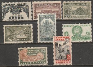 MEXICO C170-C177, Definitive Wmk Gobierno... 279, 1934. UNUSED, H OG. F-VF.