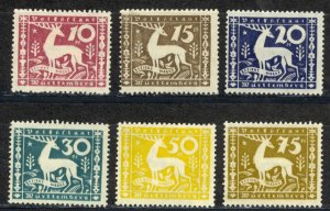 Germany Wurttemberg Sc# O53-O58 MH 1920 Stag