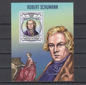 Burundi, 2013 issue. Composer Robert Schumann s/sheet.