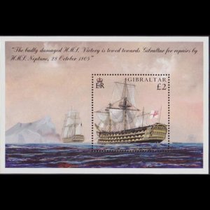 GIBRALTAR 2005 - Scott# 1009 S/S Trafalgar Battle NH