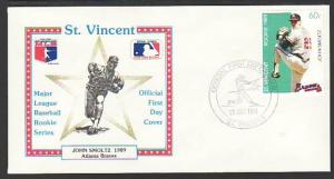 Saint Vincent 1224I Baseball 1989 U/A FDC 