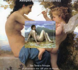 Sao Tome and Principe 2005 Bouguereau Famous Nudes Ptgs S/S Imperforated MNH