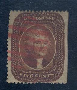 30 Used F-VF Red Cancel couple Short Perfs Cat$1450