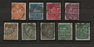 Germany 221-227 (9) Used VF 1922-23 SCV $26.50 (jr)