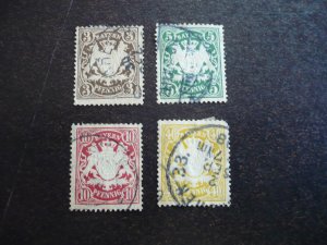 Stamps - Bavaria - Scott# 60,62,63,68 - Used Part Set of 4 Stamps
