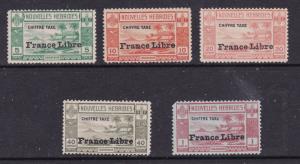 New Hebrides x 5 France Libre postage Dues mint