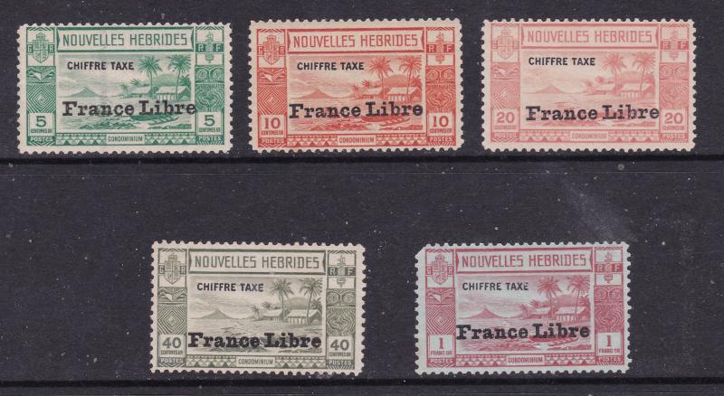 New Hebrides x 5 France Libre postage Dues mint