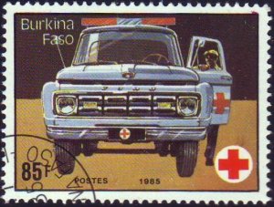 Burkina Faso1985 Sc#751 85F Red Cross Ambulance CTO.