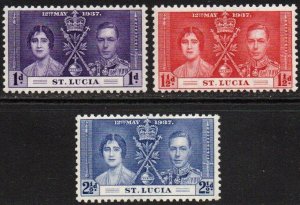 St. Lucia Sc #107-109 MNH