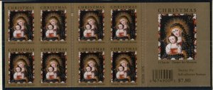 2006 Christmas Madonna Sc 4100a 39c booklet pane of 20 plate number P1111