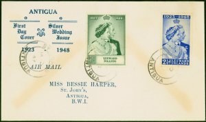 Leeward Islands 1949 RSW Set of 2 SG117-118 on Illustrated 1s Day Cover to An...