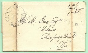 5/15/1833 Lexington, KY stampless cover 12-1/2 c rate Walter Dun John James Ltr