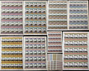 ST Vincent Bequia Trains Locomotives Sheets x 8 MNH (400 Stamps) BLK22