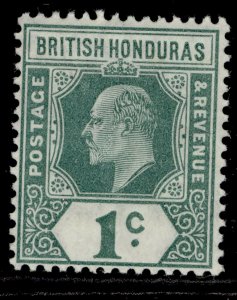 BRITISH HONDURAS EDVII SG84, 1c grey-green/green M MINT. Cat £22. ORDINARY PAPER