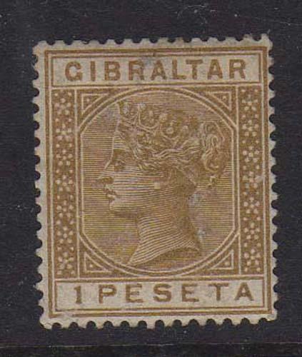 Gibraltar 1889 1P Bistre SG 30 MH