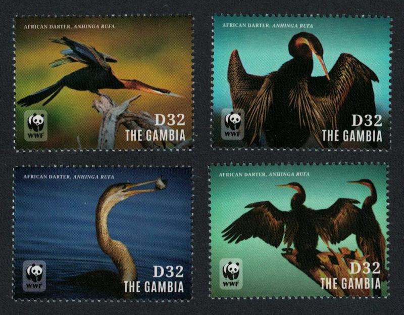 Gambia WWF African Darter Bird 4v