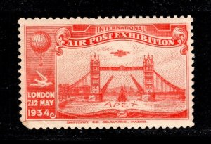 OAS-CNY ED-31 CINDERELLA STAMP -   INT'L AIR POST EXPOSITION 1934 LONDON