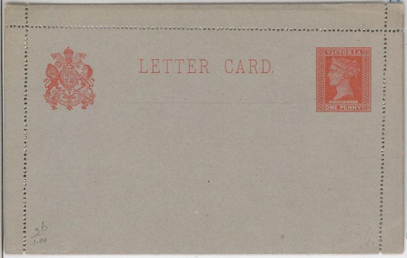 VICTORIA -  POSTAL STATIONERY: LETTER CARD - Higgings & Gage # 3b