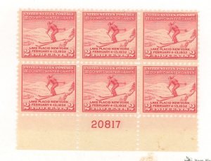 United States #716  Plate Block