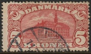 Sc# 82 Denmark 1912 General Post Office Copenhagen 5k used p.13 issue $200.00