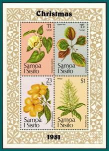 Samoa 1981 Christmas Flowers, MS MNH 565a,SGMS611