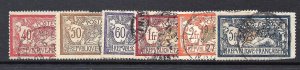 FRANCE 1900-20 Scott 121,22,24.25,27,30 used fvf