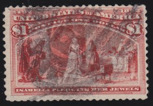 US 241 $1 Columbian Exposition Used F-VF appr SCV $600 