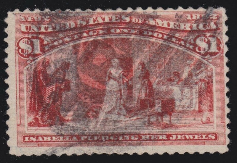 US 241 $1 Columbian Exposition Used F-VF appr SCV $600 