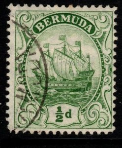 BERMUDA SG77a 1922 ½d GREEN USED