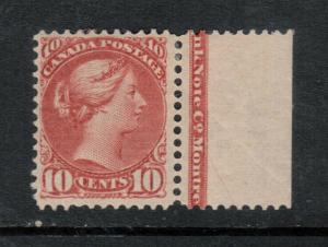 Canada #45 Very Fine Mint With Imprint In Margin Full Disturbed Original Gum