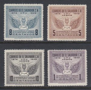 El Salvador 1949 UPU Set LM Mint. Scott 613 & C122-C124