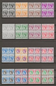 MALAYA/PENANG 1954/57 SG 28/43 MNH Blocks Cat £280