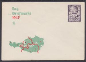 Austria H&G BX155 mint 1947 40gr Printed to Private Order Envelope, fresh & VF