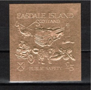 Easdale (local) 1991 MNH Gold Foil IMPERFORATE