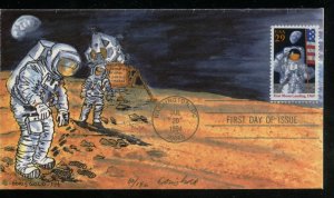 US 2841a 25th Anniv Moon Landing UA Doris Gold limited  cachet FDC