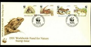 STAMP STATION PERTH New Zealand #1023-1026  Wildlife Issue FDC.