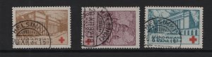 Finland   #B9-B11  used   1932  Red Cross