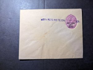Mint British Travancore India Postal Stationery Half Anna Overprint