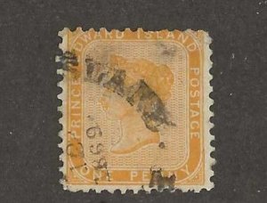 Prince Edward Island Sc #6 1p yellow orange dated used VG-F