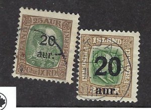 Iceland SC#132-133 Used F-VF...A fascinating spot!