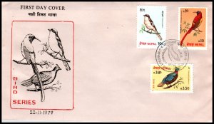 Nepal 366-367,C7 Birds U/A FDC