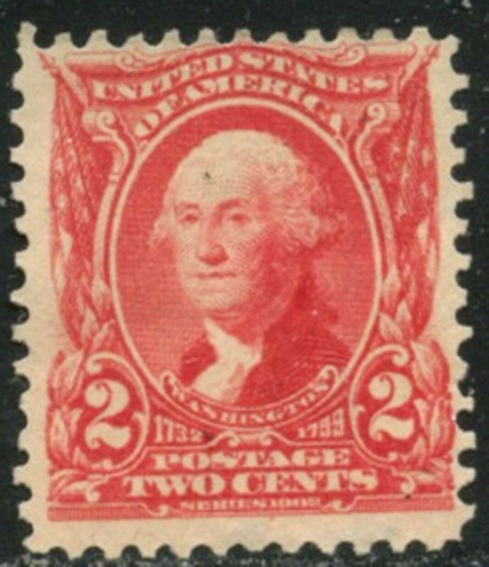 US Sc#301 1903 2c Washington Fine Centered Unused Without Gum