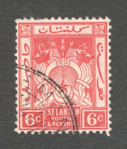 Malaya - Kelantan, Scott #22  VF, Used,  CV $5.00 .... 3250012