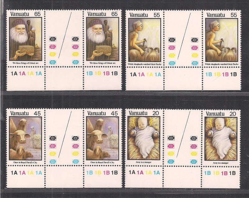 VANUATU SC# 461-64   GUTTER PAIRS   FVF/MNH 1987