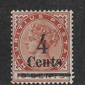 Mauritius Sc #116  4cents on 16 cents NH VF