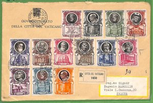 ZA1639 - VATICAN - Postal History - Sass # 158/68 + Esp. 13/14 su envelope 1959-