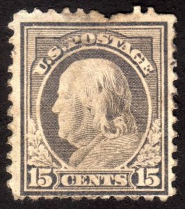 1917, US 15c, Franklin, Used, fault, Sc 514