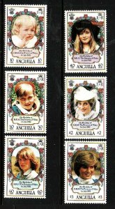 Anguilla-Sc#485-90-unused NH set-id2-Princess Diana-21st birthday-1982-